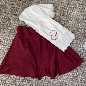Maroon Skater Skirt